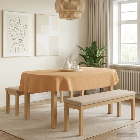 vidaXL Tela para Mesa 5 uds. Ovalado Beige 130 x 180 cm (1/5)