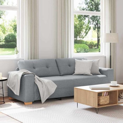 vidaXL Canapé 3 places gris clair 220 x 78 x 80 cm tissu (1/5)