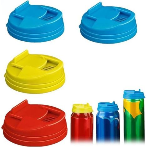 4 Bouchon Pour Canette Soda-Matériau sûr, solide et durable, facile à transporter Couvercle De CanetteBoisson Réutilisables (1/5)