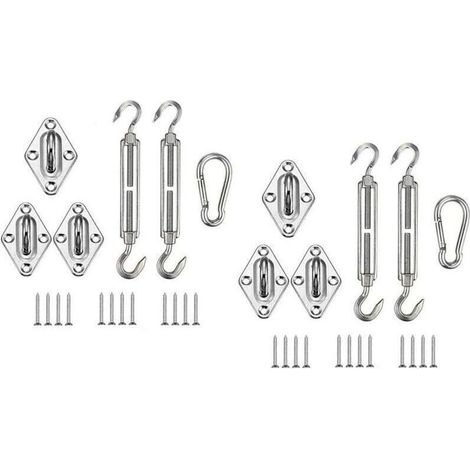 Accessoires de voile d'ombrage en acier inoxydable Accessoires de store pour filet d'ombrage Crochet à ressort à boucle diamantée