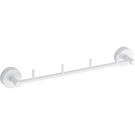 Porta salviette barra con 3 ganci in acciaio inox bianco opaco  Monde-B kamalu