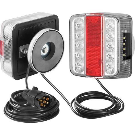 Magnetische LED-Anhängerleuchten, Anhänger-Signalset, 12-V-magnetische LED-Rückleuchten für Anhänger, 7-poliges Anhängerbeleuchtungsset mit Kabel (1/5)