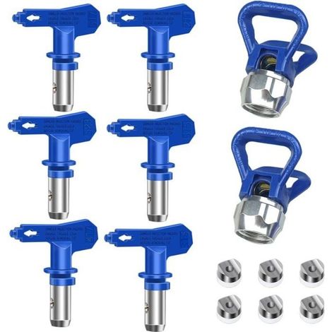 Paquet de 6 Buses Rversibles pour Pistolets Peinture Haute Pression Idal pour Maison Btiment couleurs multiples Largeight (1/4)