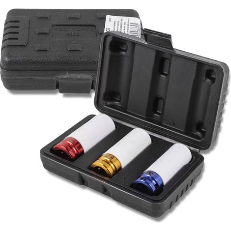 Set di chiavi a bussola a impatto ROCKFORCE da 1/2" per cerchi in lega, set di 3 elementi, esagonali