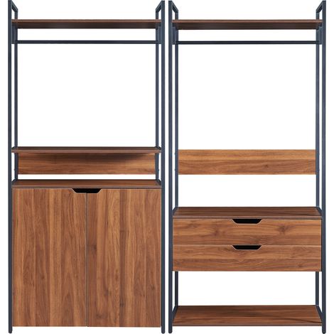 Garderobenständer 2er Set Larem 1 Schrank 2 Schubladen [en.casa]