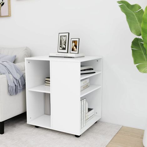 vidaXL Mobiletto con Ruote Bianco 60x53x72 cm in Legno Multistrato (1/5)