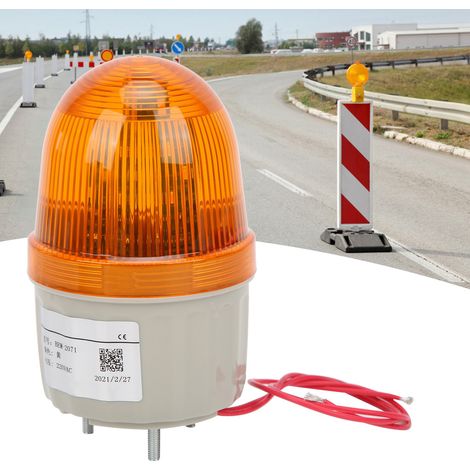 Voyant lumineux LED rotatif/clignotant BERM® BEM-2071, 220 V CA, jaune ou orange (1/5)