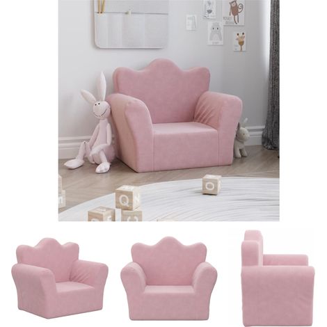 The Living Store Kindersofa Rosa Weich Plüsch - Baby- & Kleinkindmöbel (1/5)