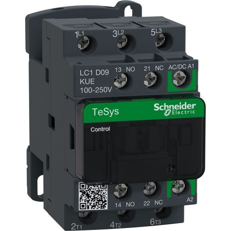 TeSys D - contacteur - 3P(3 NO) - AC3 - = 440V 9A - 100 à 250Vca-cc (1/2)