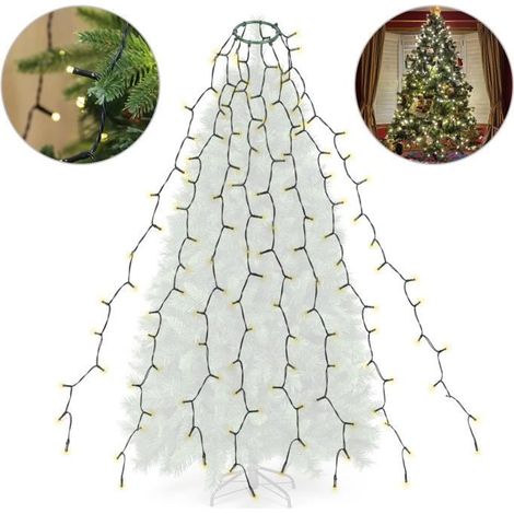 Guirlande Lumineuse 280 LEDs pour Sapin de Noêl, 2m x 8 (1,5-2,8m sapin) - Blanc chaud (1/4)