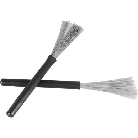 2 Brosses de Tambour en Acier avec Manches Télescopiques, Kit de Percussion Portable pour Batterie (1/5)