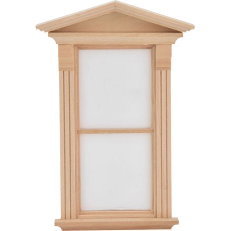 Accessoires de décoration miniatures pour porte et fenêtre de clocher en bois non peint pour maison de poupée à l'échelle 1:12 (1/5)