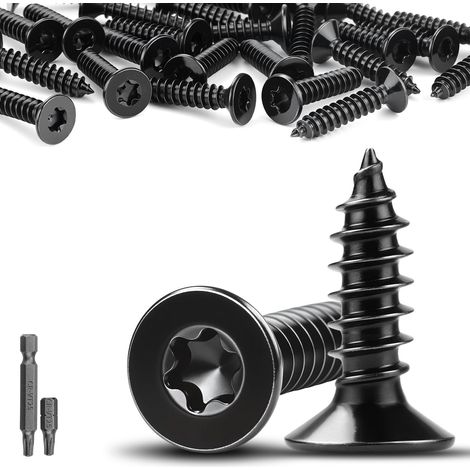 110 Pièces Vis a Bois Torx M3x10 mm Vis en Acier Inoxydable A2 V2A Tête Fraisée Autotaraudeuse Filetage Complet pour Montage de Meubles Tôle (1/5)