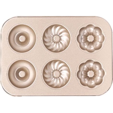 Molde para hornear donas，Molde antiadherente para hacer agujeros de dona，Ideal para preparar desayunos (1/5)