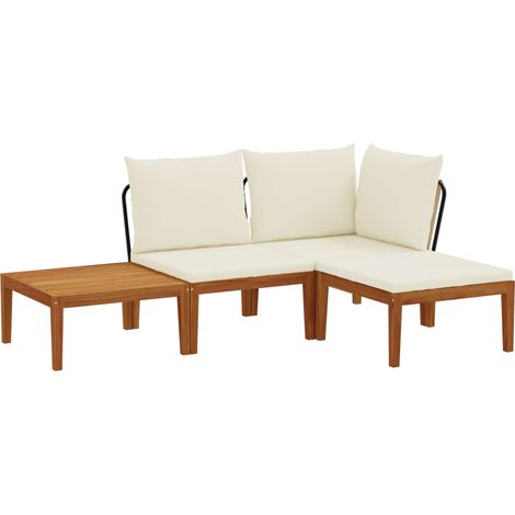 Maison Exclusive - 4 stk. Massives Akazienholz & Seil Natur (1/5)
