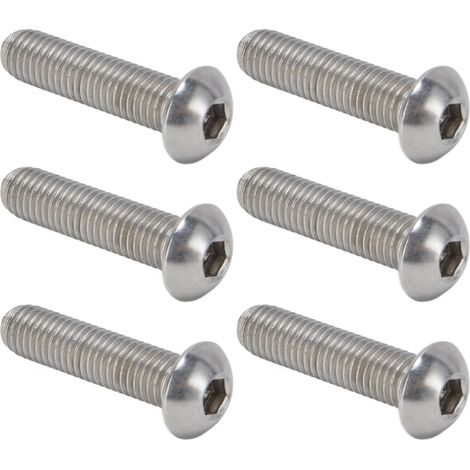 30-teiliges Set Innensechskantschrauben mit Knopfkopf, A2 Edelstahl, M10x1,5, Grobgewinde, M10x40 (1/5)