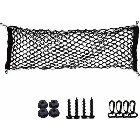 Filet de rangement double couche pour coffre de voiture, filet à bagages pour coffre de voiture, filet de rangement domestique, 11040cm, noir.