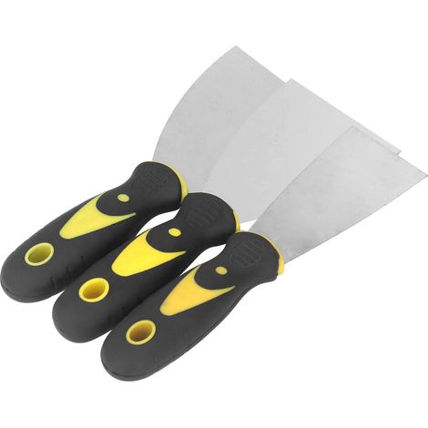 Set aus 3 glatten Putzmessern, Malerspachteln für Wände, Decken und Tapeten, multifunktionales Glättwerkzeug. (1/5)