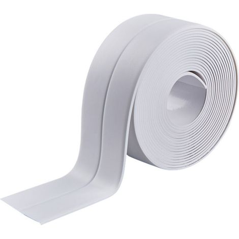 SHINING HOUSE Rollen wasserdichtes Dichtungsband, Badezimmerdichtung, selbstklebendes Dichtungsband für Küche, WC, WC, Badewanne (weiß 3,2 m x 3,8 cm)