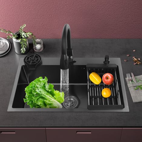 Runde Spüle, Küchenspüle, Einzelbecken, Produktgröße (Durchmesser x H): 36x19 cm