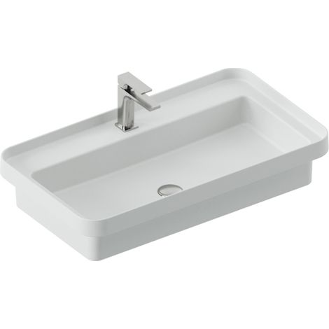 Lavabo Fuori Scala appoggio/incasso cm. 80x45 in ceramica bianco