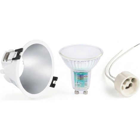 KIT Aro Empotrable Fijo Ø93mm + Bombilla GU10 5,4W +