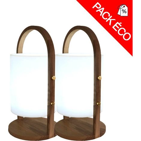 Lot de 2 baladeuses lumineuses rechargeables WOODY Lumisky® (1/4)