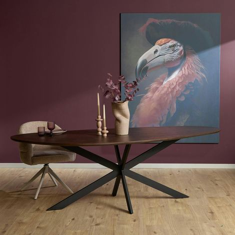 Table à manger bois foncé style organique 210 cm LEXTON (1/5)