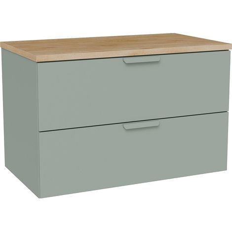 Mobile sotto lavabo sospeso con ripiano Verde salvia L80 cm – AVORELI