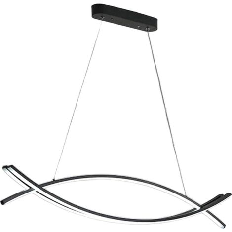 Lampadario led a sospensione 42 watt lampada moderna nera a luce calda 3000K (1/5)