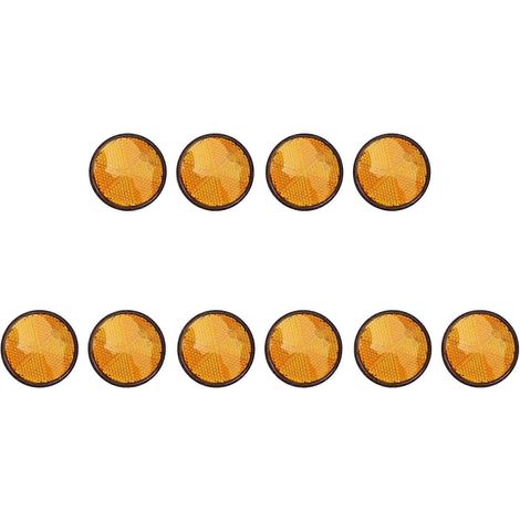 Lot de 10 réflecteurs ronds orange de 5 cm (2 pouces) universels pour motos, quads et motos tout-terrain. (1/5)