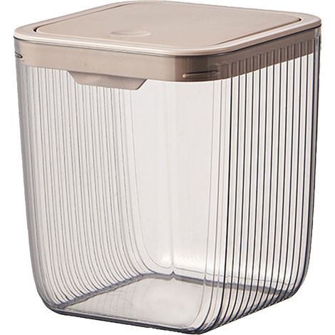 Poubelle de bureau en plastique transparent avec couvercle à pression, compacte et amovible, idéale pour maison ou bureau (1/5)