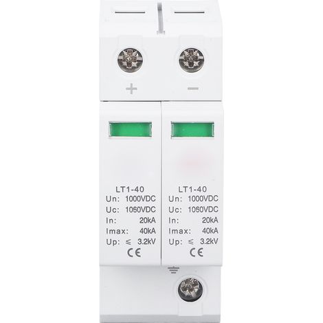 LT1-40 Parafoudre photovoltaïque CC 1000 V 20-40 kA/2P (1/5)