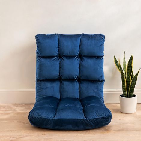 Canapé bleu en flanelle polyester 71 x 55 x 53,5 cm (1/5)