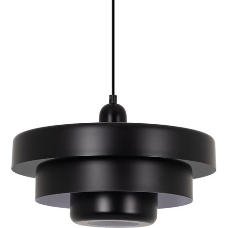 Lampe suspendue design "MACARRON" - E27 - Noir