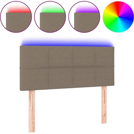Maison Exclusive - Cabecero con LED de tela gris taupe 90x5x78/88 (1/5)