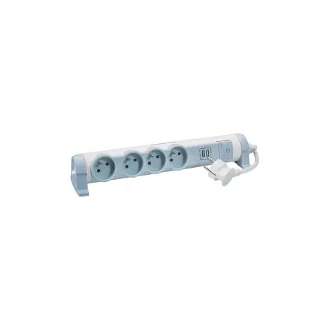 Rallonge 4 prises de courant + 2 chargeurs USB Legrand Finition: Blanc (1/4)
