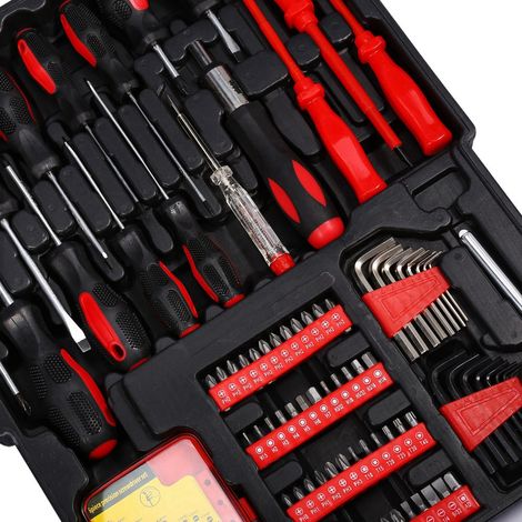 Coffret à outils à main, mallette de mécanicien, boîte de rangement avec roulettes, chariot, prise européenne 220 V (1/5)
