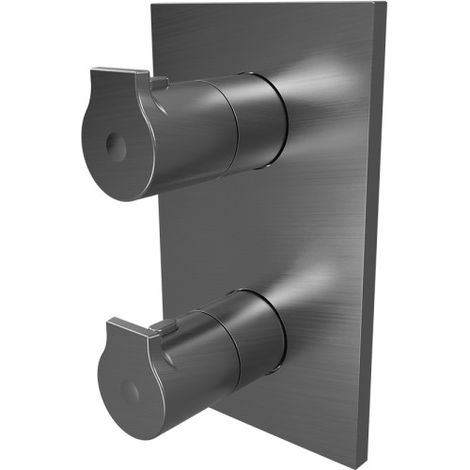 Facade douche thermostatique 2 sorties Métal Brossé Omega - CRISTINA ONDYNA OG75277 (1/2)