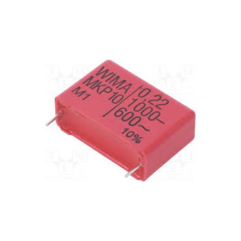 Condensador Polipropileno 220nF 1000Vdc R27,5mm Wima