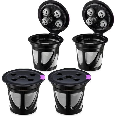 Set mit 4 wiederverwendbaren Kapseln für die Kaffeemaschinen K Supreme und K Superme Plus, schwarz (5,2×4,5×3,4cm) (1/5)
