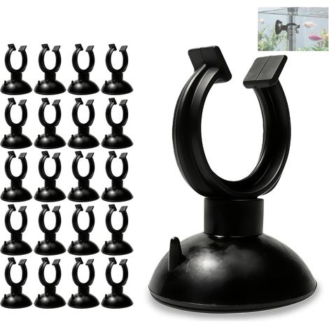 Ventouse Aquarium - Lot de 25 - Caoutchouc Noir - Fixation Chauffage Et Tuyau - Pour Eau Douce Et Marine - Diamètre 30 Mm (1/5)