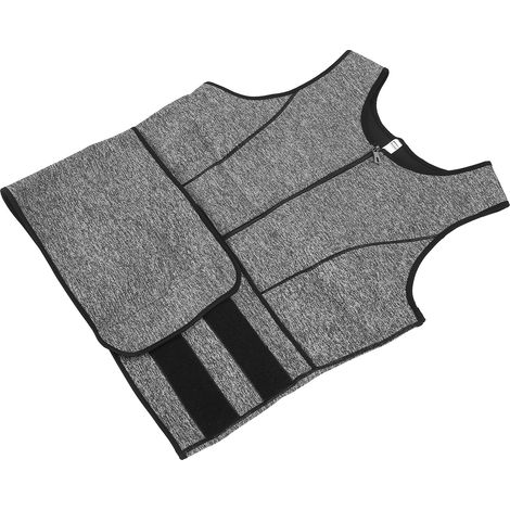 Gilet de sudation homme gainant ventre, ceinture amincissante fitness outdoor, sport musculation, taille XL gris (1/5)