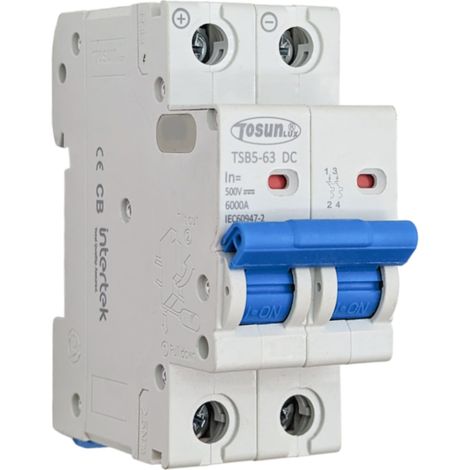 Interruptor Disyuntor Sistema Solar Fotovoltaico DC500V 2P CC 20A