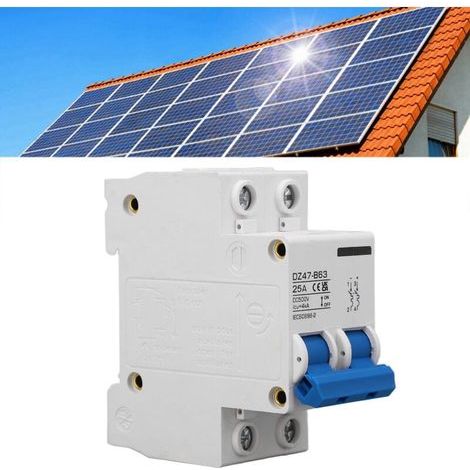 Miniatur-Zweipol-Gleichstrom-Leistungsschalter für Photovoltaik-Solaranlagen, Typ B, 25 A, DIN-Schienenmontage, 500 V DC, A (1/4)