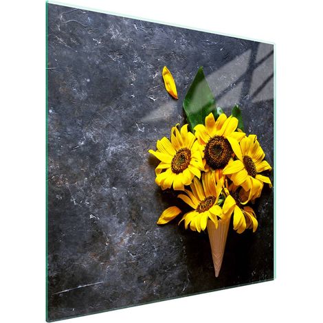 Protezione in vetro per piano cottura 50x52 cm con motivo floreale (1/5)