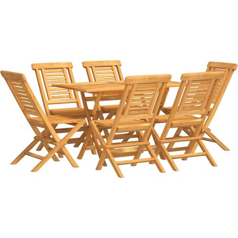 Ensemble à manger de jardin 7 pcs Bois de teck solide (1/5)