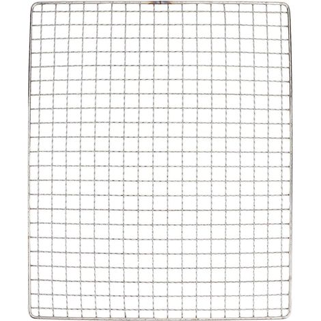 Grille de barbecue en acier inoxydable à trous carrés, treillis métallique multi-usages (26 x 32 cm)-Silver