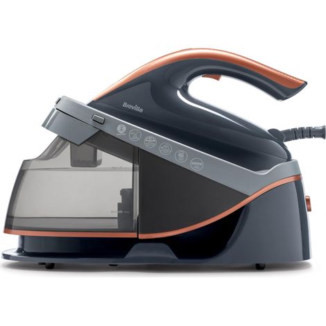 Breville PRESSXPRESS 2600W Ferro da Stiro con Caldaia, Piastra Multidirezionale in Ceramica, Colpo Vapore 245 g, Getto Vapore Verticale 115g/min, Pressione 6 Bar, Tecnologia PerfectTEMP, Nero (1/5)