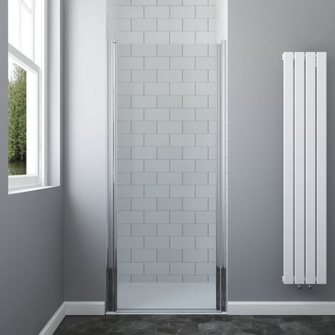 Nischentür 86x188,5 cm Pendeltür Duschkabine 6 mm ESG Sicherheitsglas Heb/Senk-Technik rahmenlose Duschwand